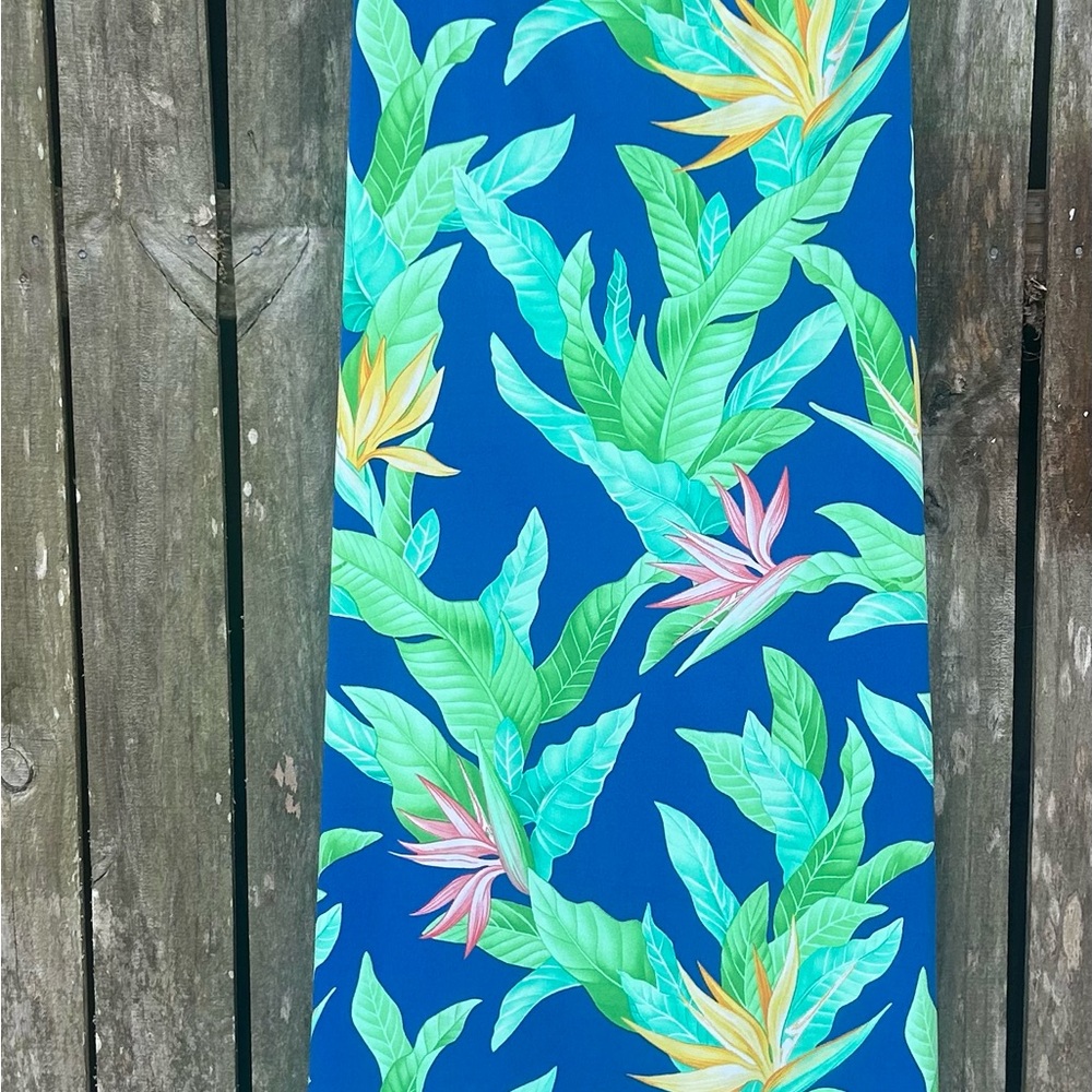 Tommy Bahama Blue and Green Leaf Print  maxi dress - Picture 2 of 4